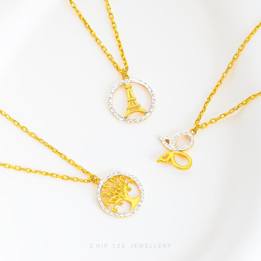 Duo Tone Butterfly Necklace