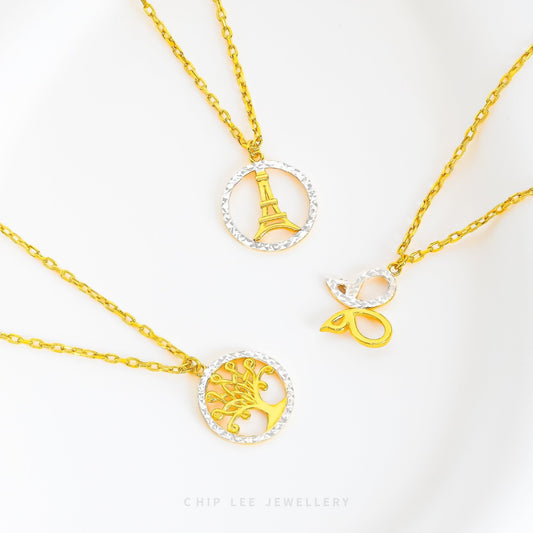 Duo Tone Butterfly Necklace - Chip Lee Jewellery
