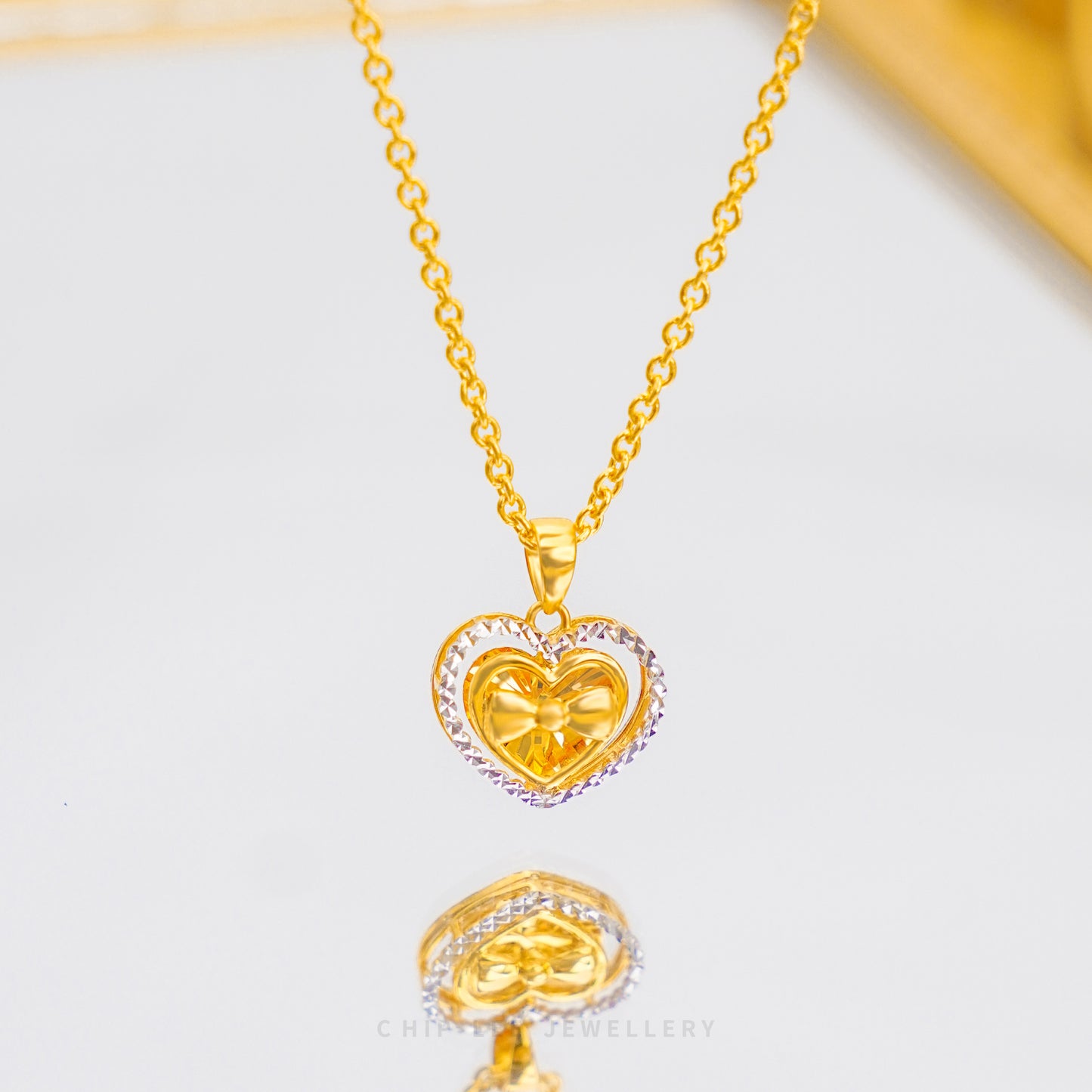 Mixed Heart with Ribbon Pendant