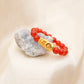 999 Pure Gold Red Agate Pixiu Bracelet