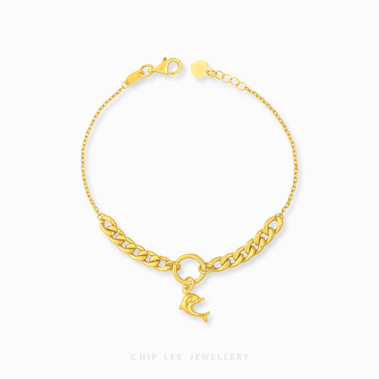 Dolphin Charm Mixed Chain Bracelet - Chip Lee Jewellery