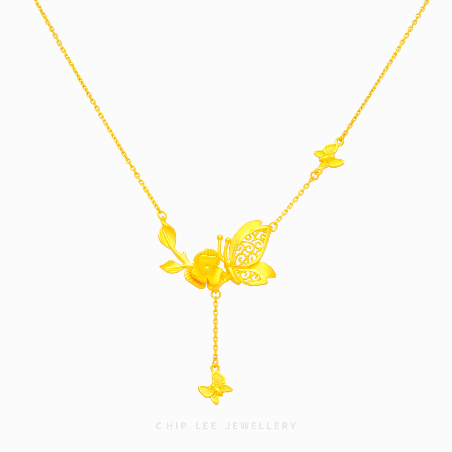 999 Floral Butterfly Necklace - Chip Lee Jewellery