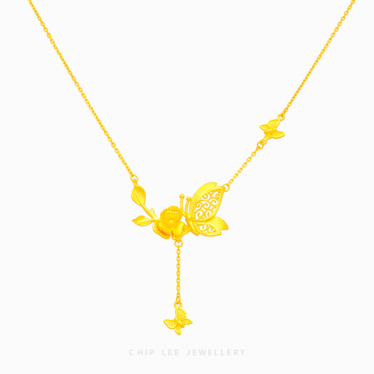 999 Floral Butterfly Necklace