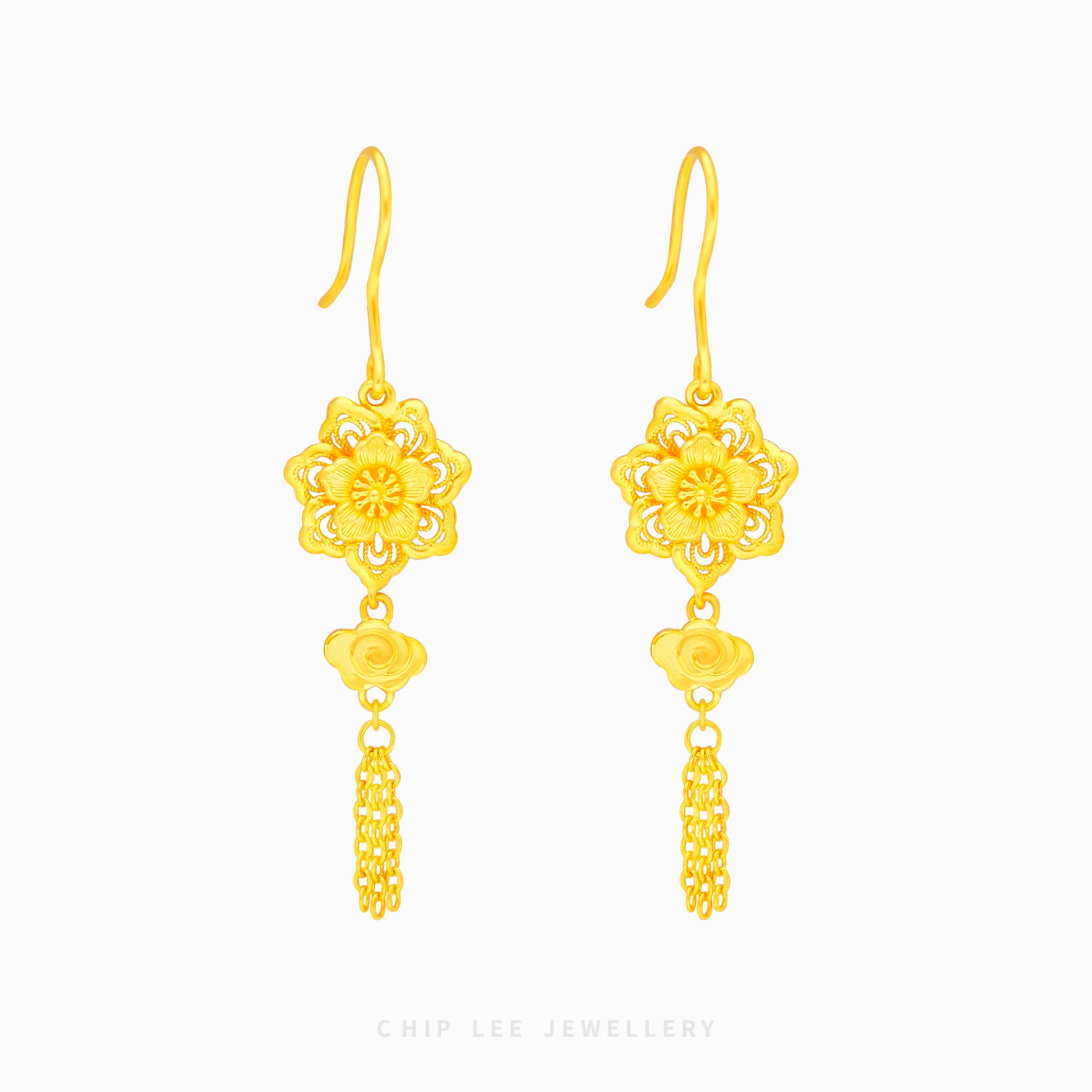 999 Traditional Wind Flower Earring - Chip Lee Jewellery