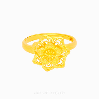 999 Traditional Floral Ring - Chip Lee Jewellery