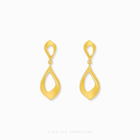 999 | 24K Gold Dewdrop Necklace Earring