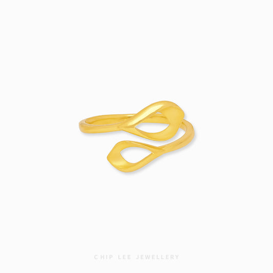 999 | 24K Gold Dewdrop Necklace Ring