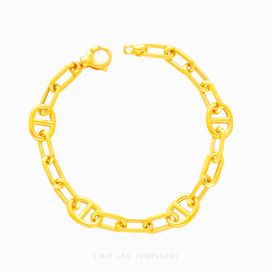 Mixed Mariner Link Chain Bracelet