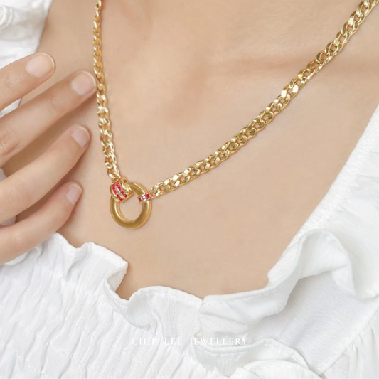 Red Cubic Zirconia Necklace