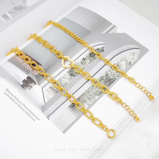 999 Pure Gold Link Chain Bracelet