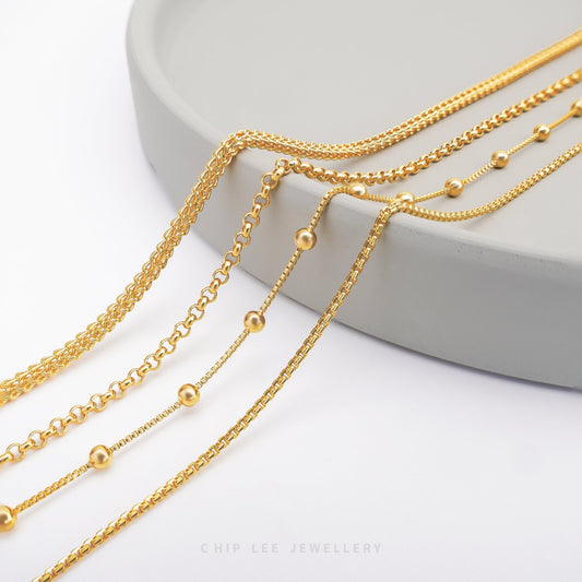999 Pure Gold Box Link Chain
