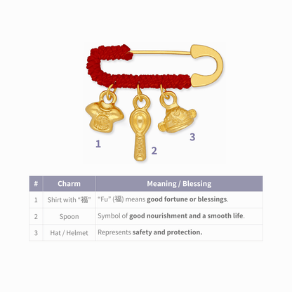 999 Pure Gold Baby Safety Brooch