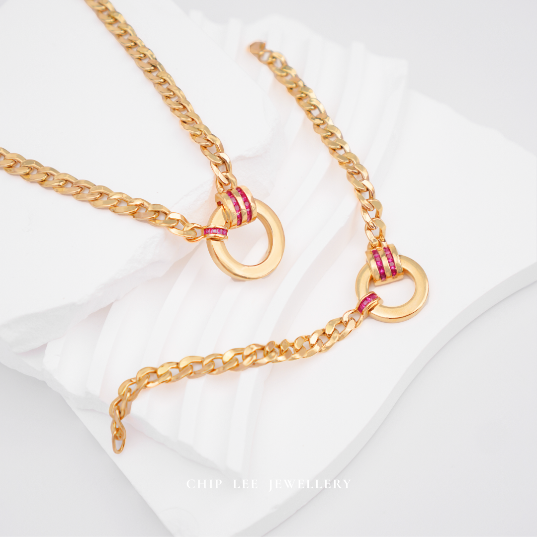 Red Cubic Zirconia Necklace