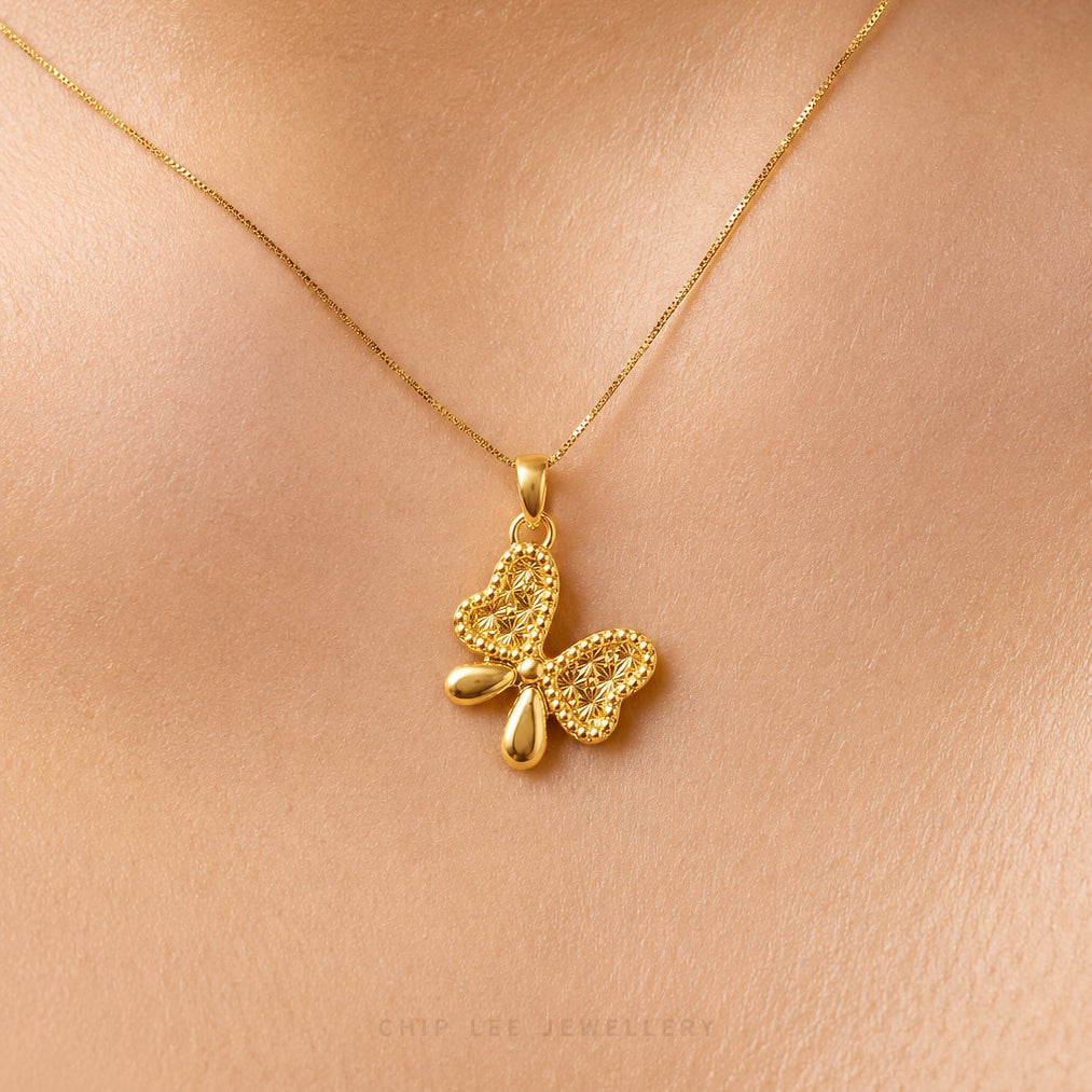999 Pure Gold Bow Pendant
