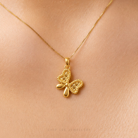 999 Pure Gold Bow Pendant