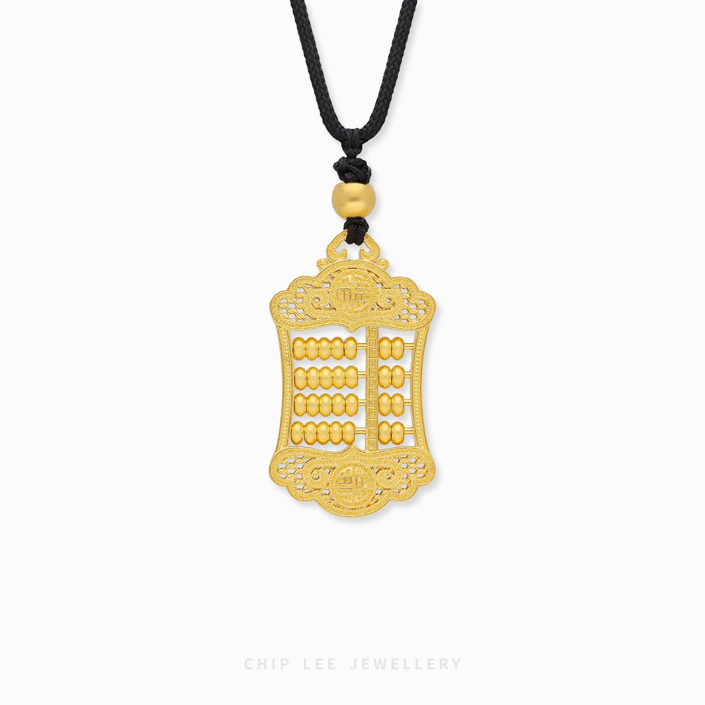 999 Pure Gold Prosperity Abacus Necklace