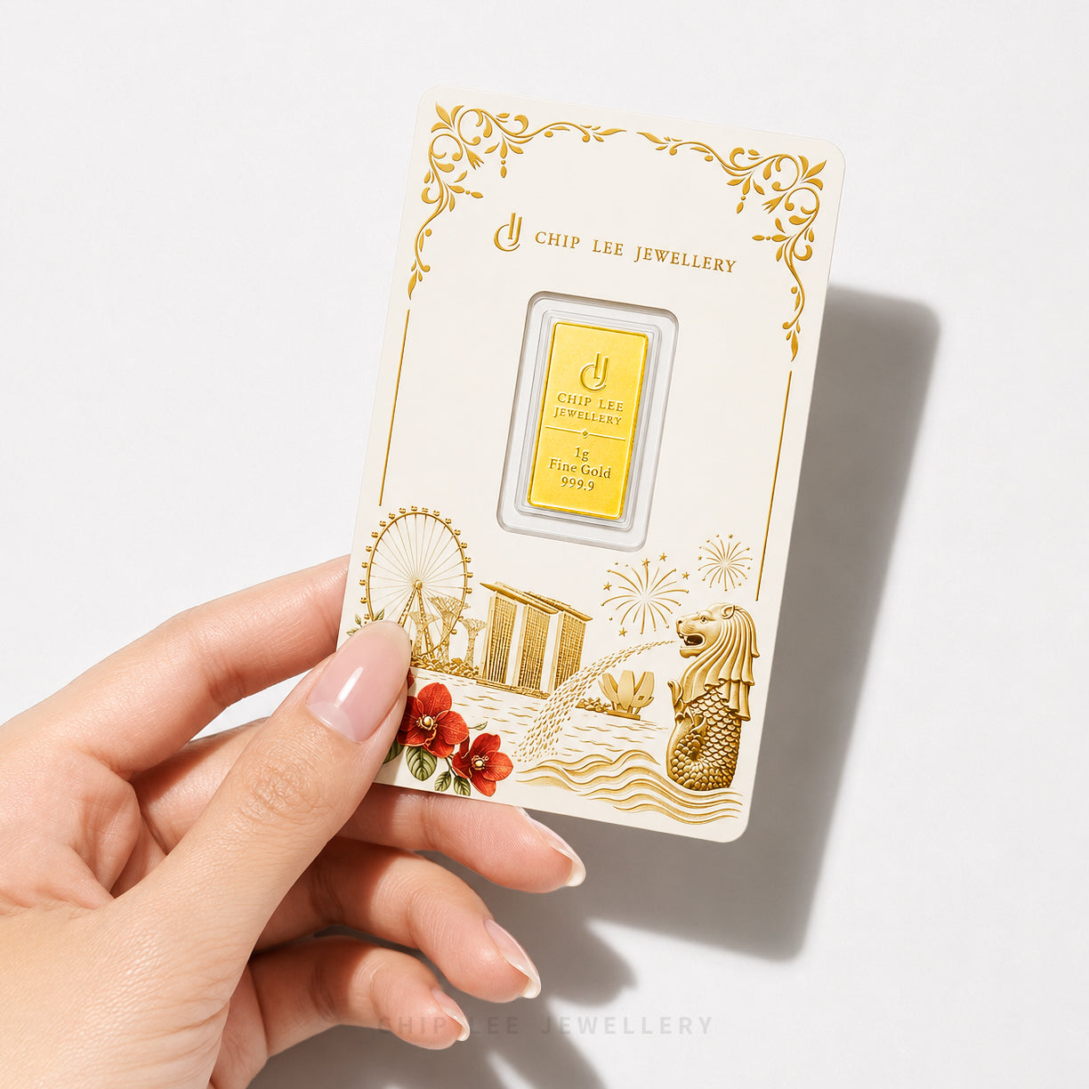 999 Pure Gold Singapore Heritage Exclusive Edition Gold Bar Card