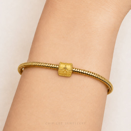 999 Pure Gold Treasure Chest Charm