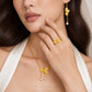 999 | 24K Dainty Floral Butterfly Pearl Ring