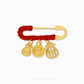 999 Pure Gold Baby Pin featuring motifs of health, prosperity & intelligence—24K gold keepsake bringing blessings to treasured newborn moments.
