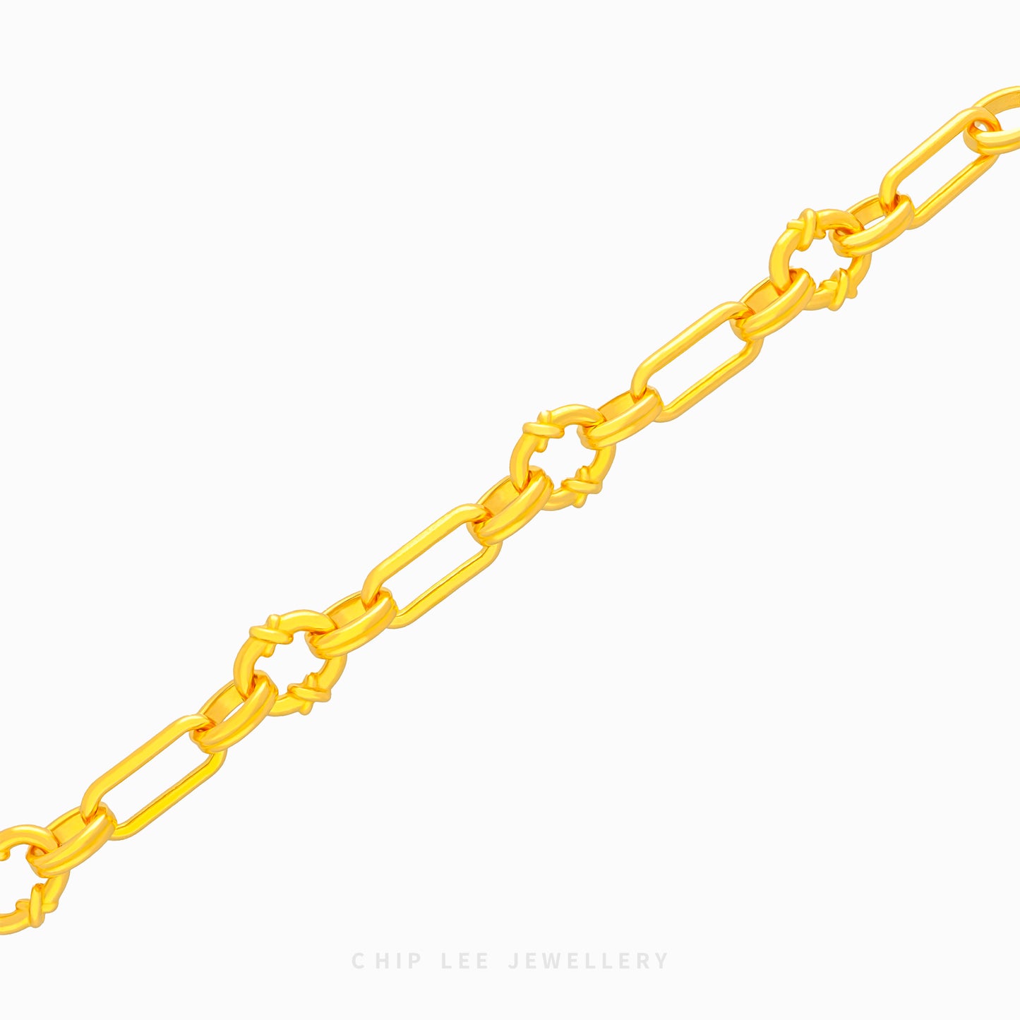 999 Pure Gold Mixed Link Chain Bracelet