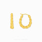 999 Gold Classic Twist Hoop Earring with elegant spiral twist in pure 24K gold by Chip Lee Jewellery Singapore 