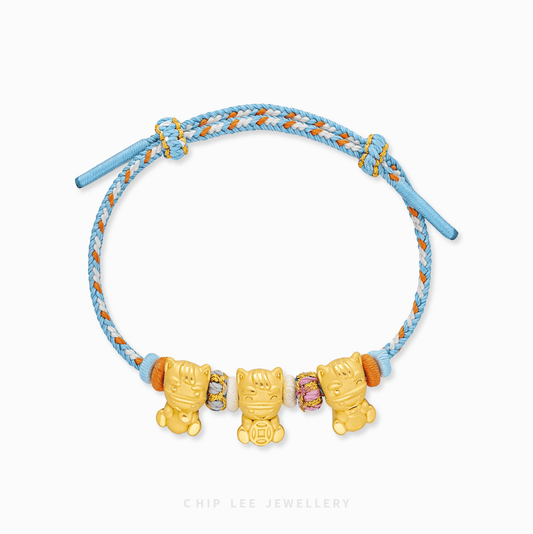 999 Golden Blessing Harmony Horse Charms Adjustable Kids Bracelet guardian horse charms, adjustable fit, symbolic protection and blessings for newborns