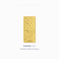 Gold bar with horse design and text on a white background