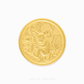 Gold coin with monkey design on a white background
