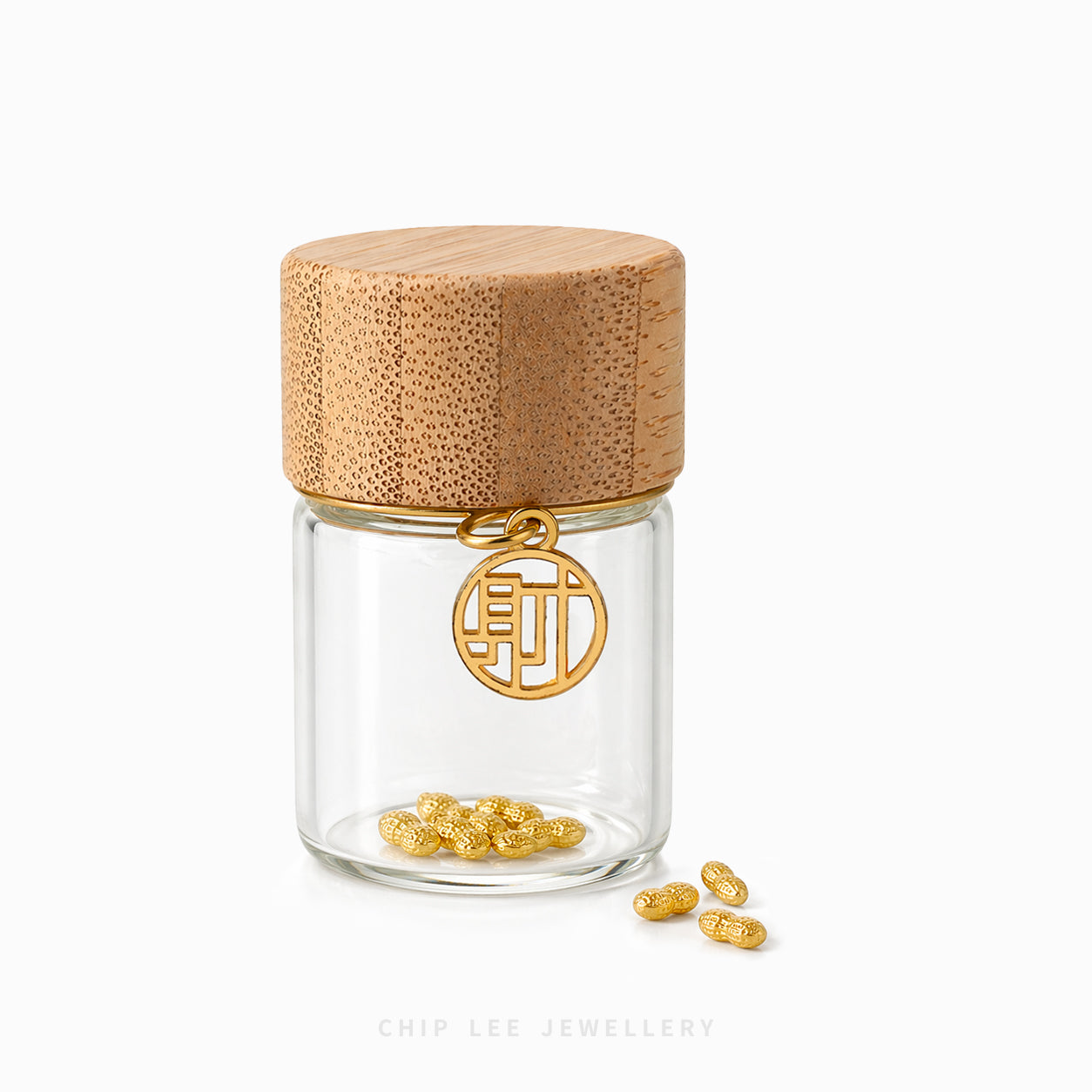 999 pure gold 1 gram mini peanut charm with symbolic wealth and longevity meaning