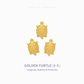 Three small gold turtle charms arranged on a light gray background, with the text 'CHIP LEE JEWELLERY' at the top and 'GOLDEN TURTLE (金龟) Longevity, Stability & Protection' at the bottom.