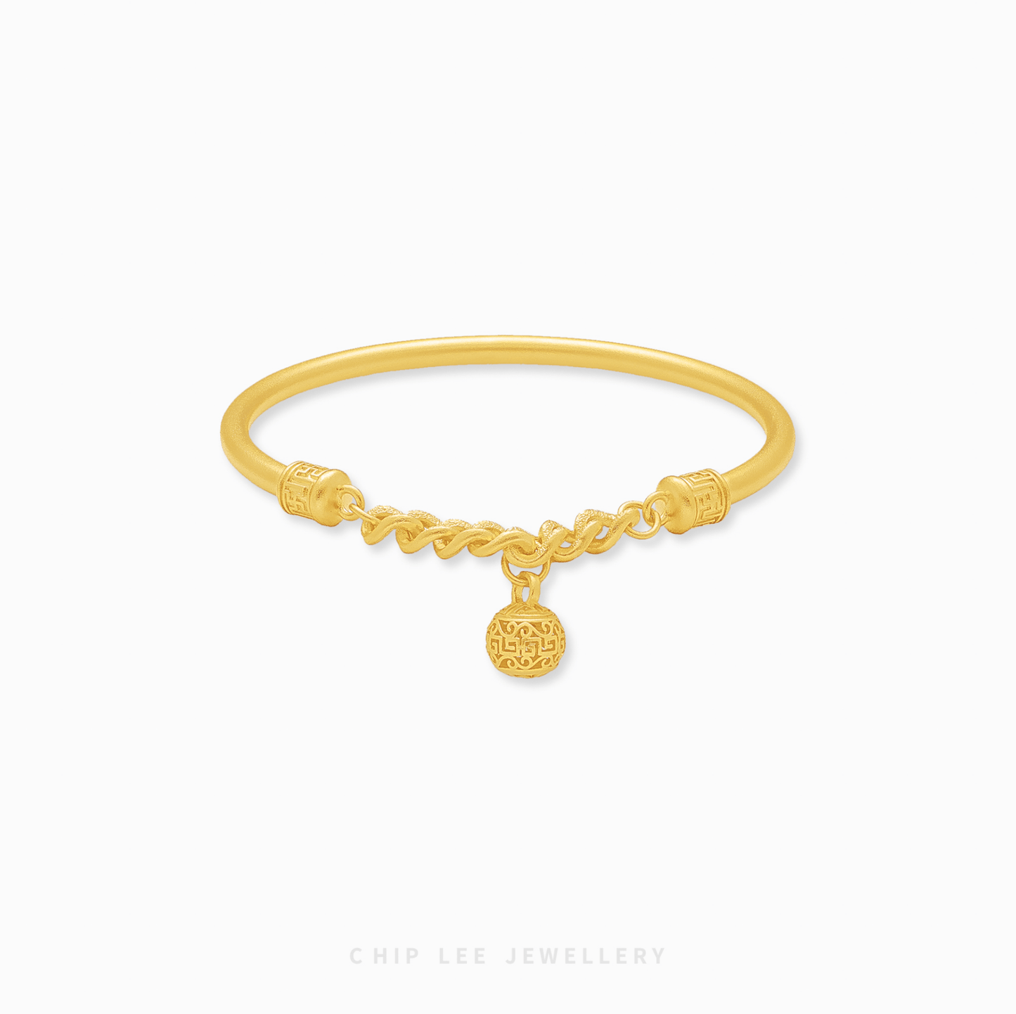 999 Pure Gold Auspicious Gu Fa Jin Bangle, crafted with ancient goldsmithing techniques.