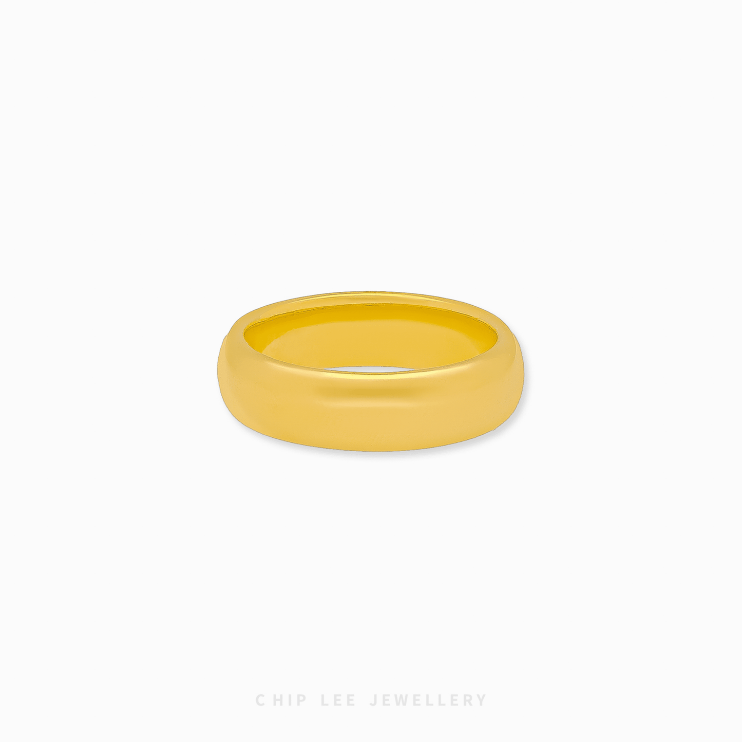 Minimalist 999 Pure Gold Band with a sleek, polished finish, showcasing the rich, deep yellow hue of high-purity 24k gold.