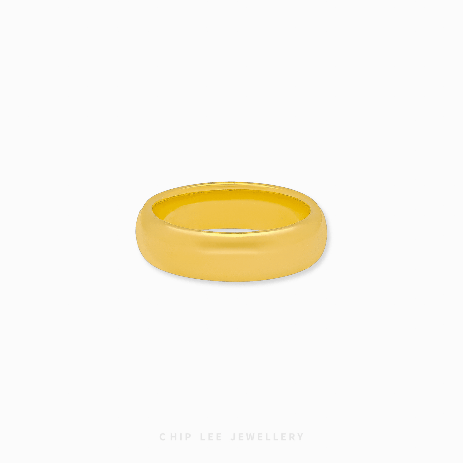 Minimalist 999 Pure Gold Band with a sleek, polished finish, showcasing the rich, deep yellow hue of high-purity 24k gold.