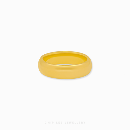 Minimalist 999 Pure Gold Band with a sleek, polished finish, showcasing the rich, deep yellow hue of high-purity 24k gold.