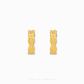Chip Lee Jewellery Singapore Braided Hoop Earrings 999 Gold for women. Intricate woven design gold hoops. Modern, textured accessory.
