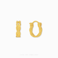 Chip Lee Jewellery Singapore Braided Hoop Earrings 999 Gold for women. Intricate woven design gold hoops. Modern, textured accessory.