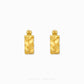 A pair of gold huggie hoop earrings with a textured braided and diamond-patterned design, shown on a clean white background with the brand name 'CHIP LEE JEWELLERY' at the bottom.
