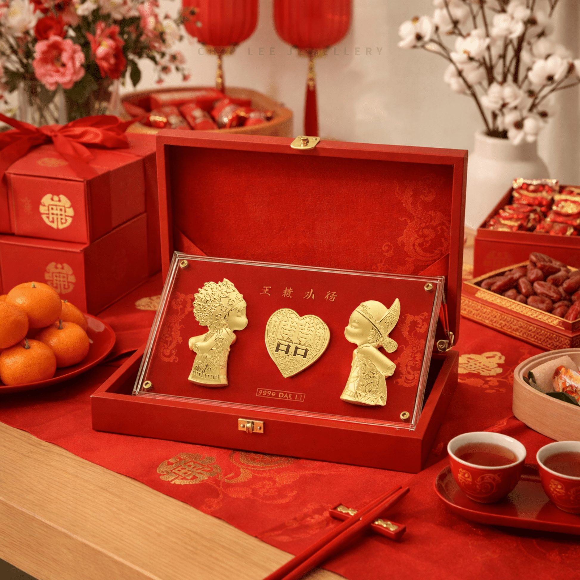 999 pure gold wedding collectable bride and groom figurine luxury gold keepsake Chip Lee Jewellery