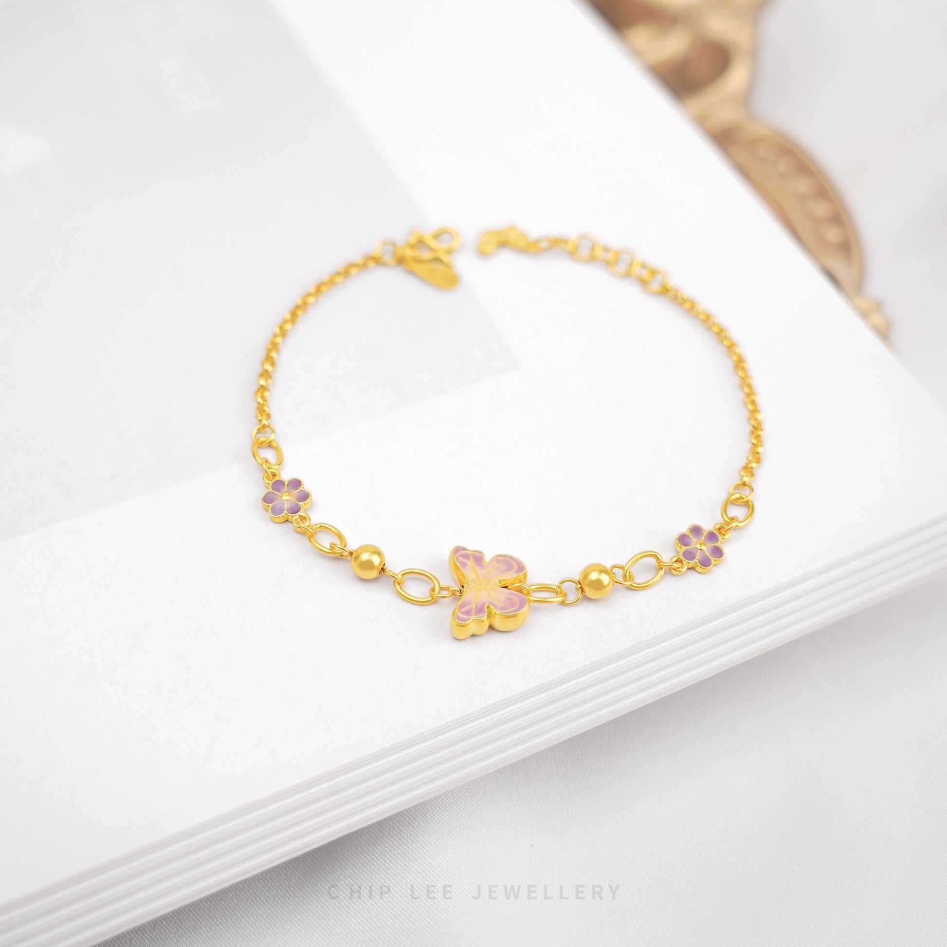 999 Pure Gold Butterfly Chain Gu Fa Jin Bracelet, crafted using ancient goldsmithing techniques.