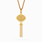 999 Pure Gold Celestial Bloom Gu Fa Jin Necklace featuring celestial floral filigree design with delicate tassel chains.
