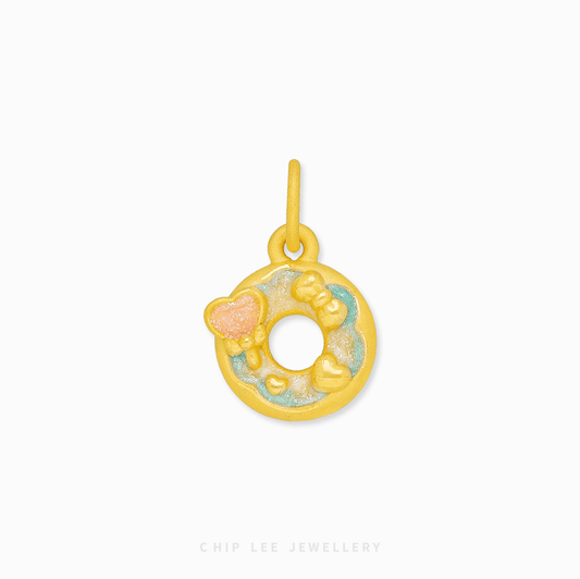 999 Pure Gold Donut Pendant