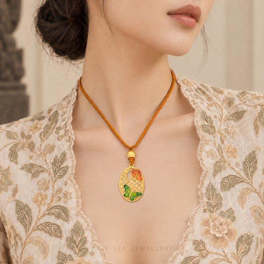 999 Pure Gold Ethereal Butterfly Necklace