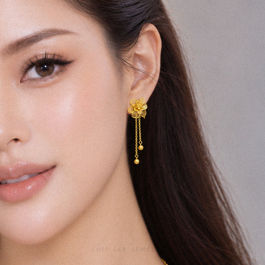 999 Pure Gold Flora Earring