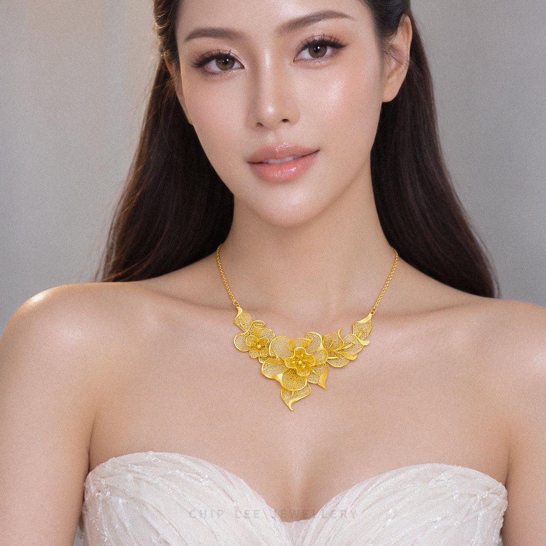 999 Pure Gold Flora Necklace