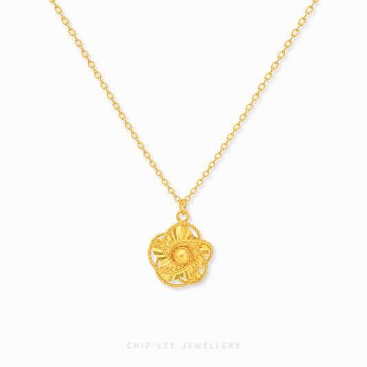 999 Pure Gold Floral Necklace