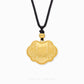 A 999 pure gold necklace with a rope design, featuring Chinese characters and a golden bead detail.