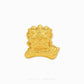 A small gold charm shaped like a traditional Chinese lion head, featuring detailed spiral patterns on its mane and a curved base, shown on a plain white background with a Chip Lee Jewellery watermark at the bottom.