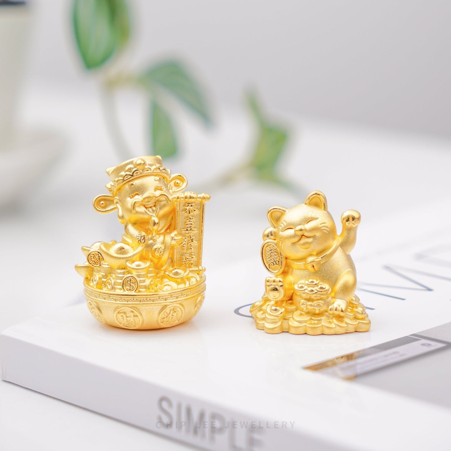 999 Pure Gold God of Fortune Figurine by Chip Lee Jewellery, 24K gold, symbol of wealth and prosperity, intricately designed collectible piece.