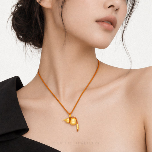 999 Pure Gold Gourd (葫芦) Gu Fa Jin Necklace